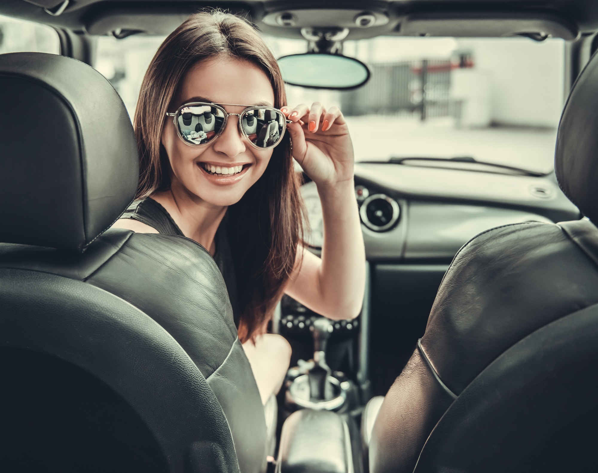 Girl in car